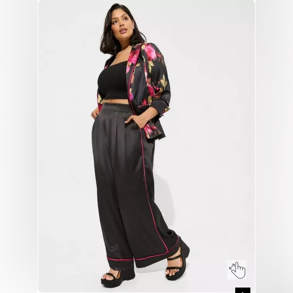 Torrid Black Wide Legged Satin Pants